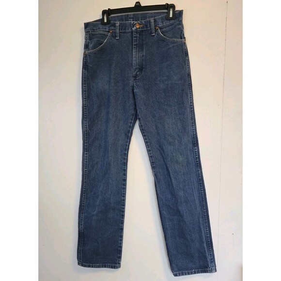 VTG Wrangler Jeans Mens 31x32 Cowboy Cut Slim Fit 13MWZ Casual Work Blue - Picture 1 of 8